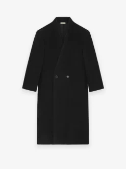 Alpaca Herringbone Lapelless Coat