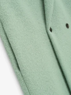 Boiled Wool Double Breasted Overcoat