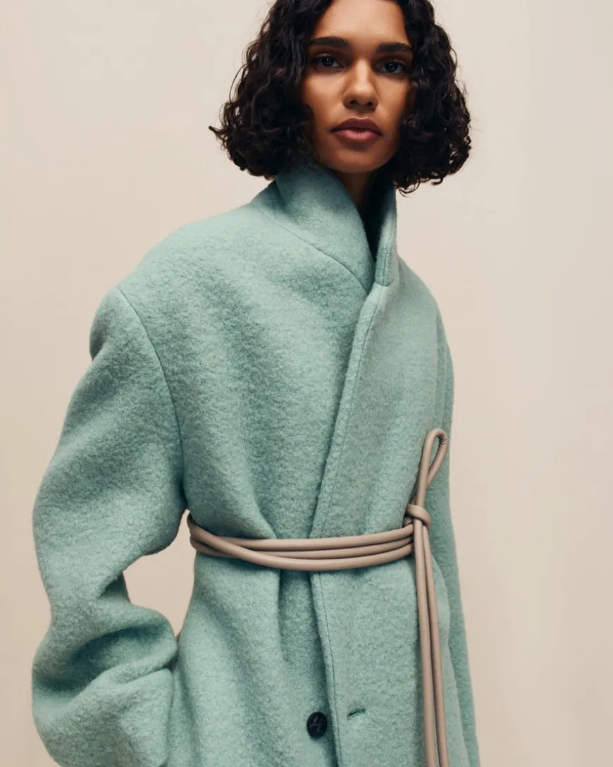 Boiled Wool Double Breasted Overcoat