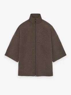 Brushed Wool Cashmere Short Sleeve Jacket