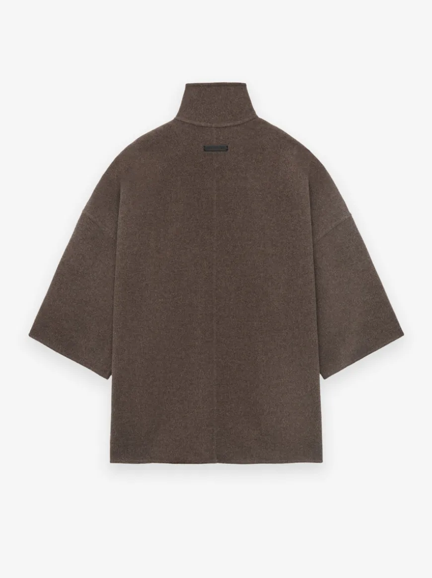 Brushed Wool Cashmere Short Sleeve Jacket