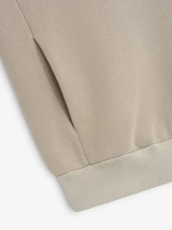Cotton Cashmere Fleece Half Zip Hoodie