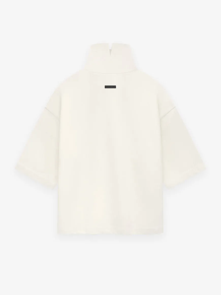 Cotton Wool High Neck Short Sleeve Shirt