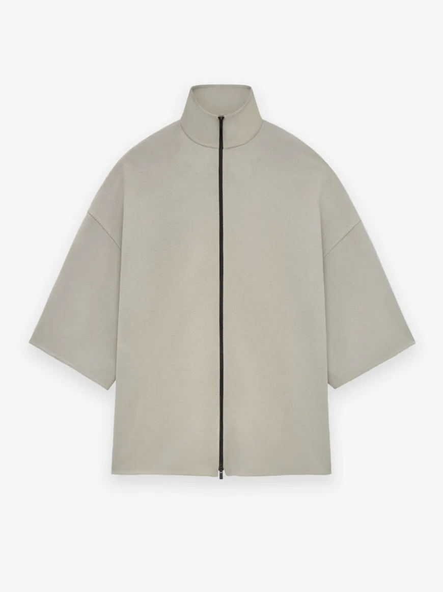 Double Wool Cashmere Short Sleeve Jacket