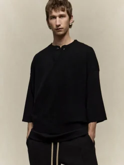 Fine Knit Henley Tee