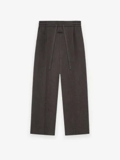 Heavy Wool Drawstring Wide Leg Pant