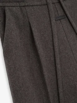 Heavy Wool Drawstring Wide Leg Pant
