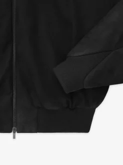 Leather Hooded Bomber