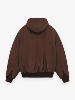 Leather Hooded Bomber