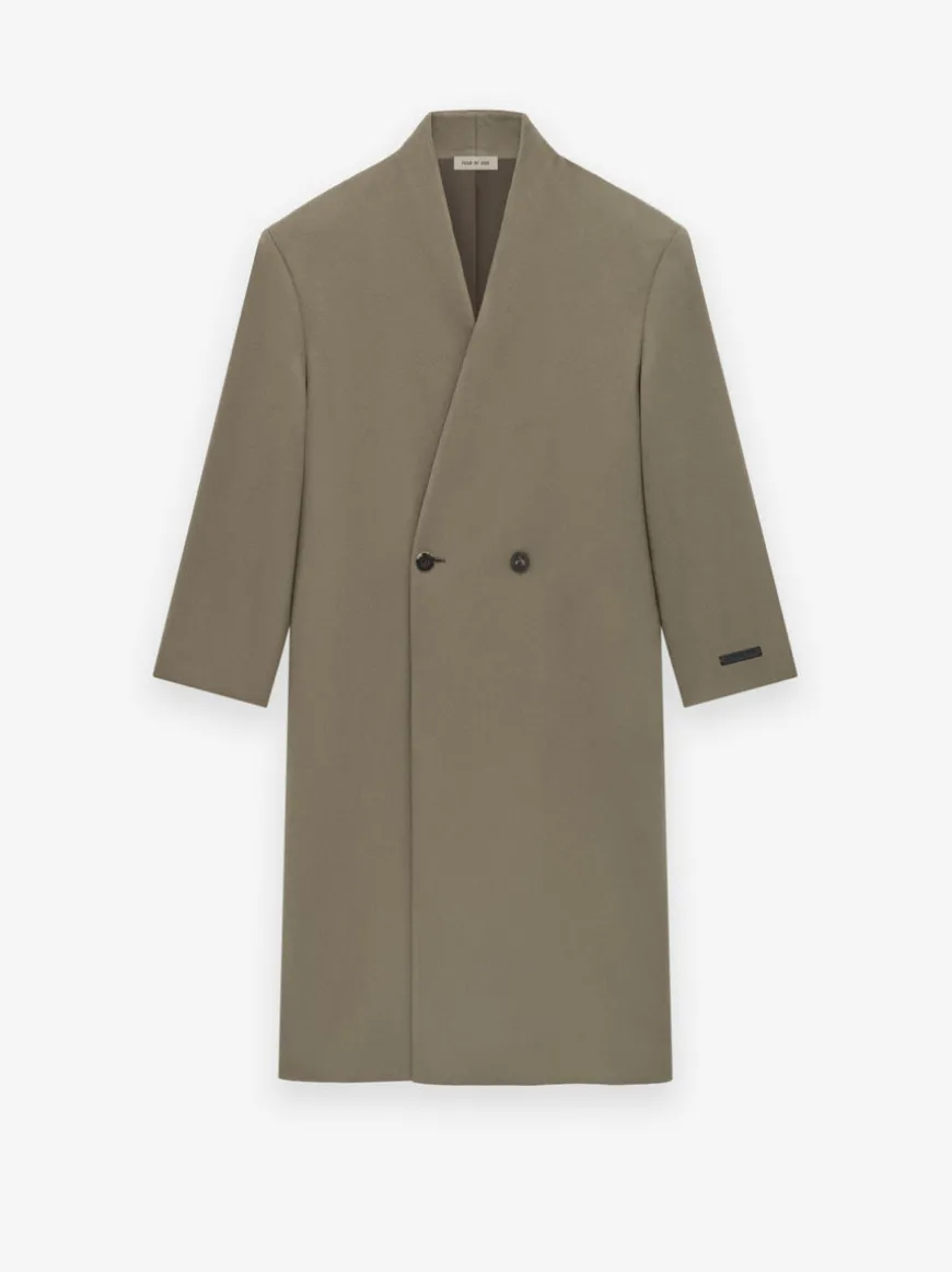 Melton Wool Lapelless Coat