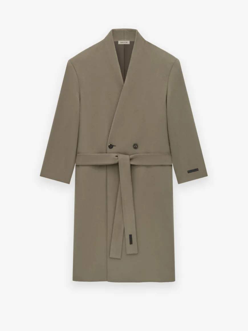 Melton Wool Lapelless Coat