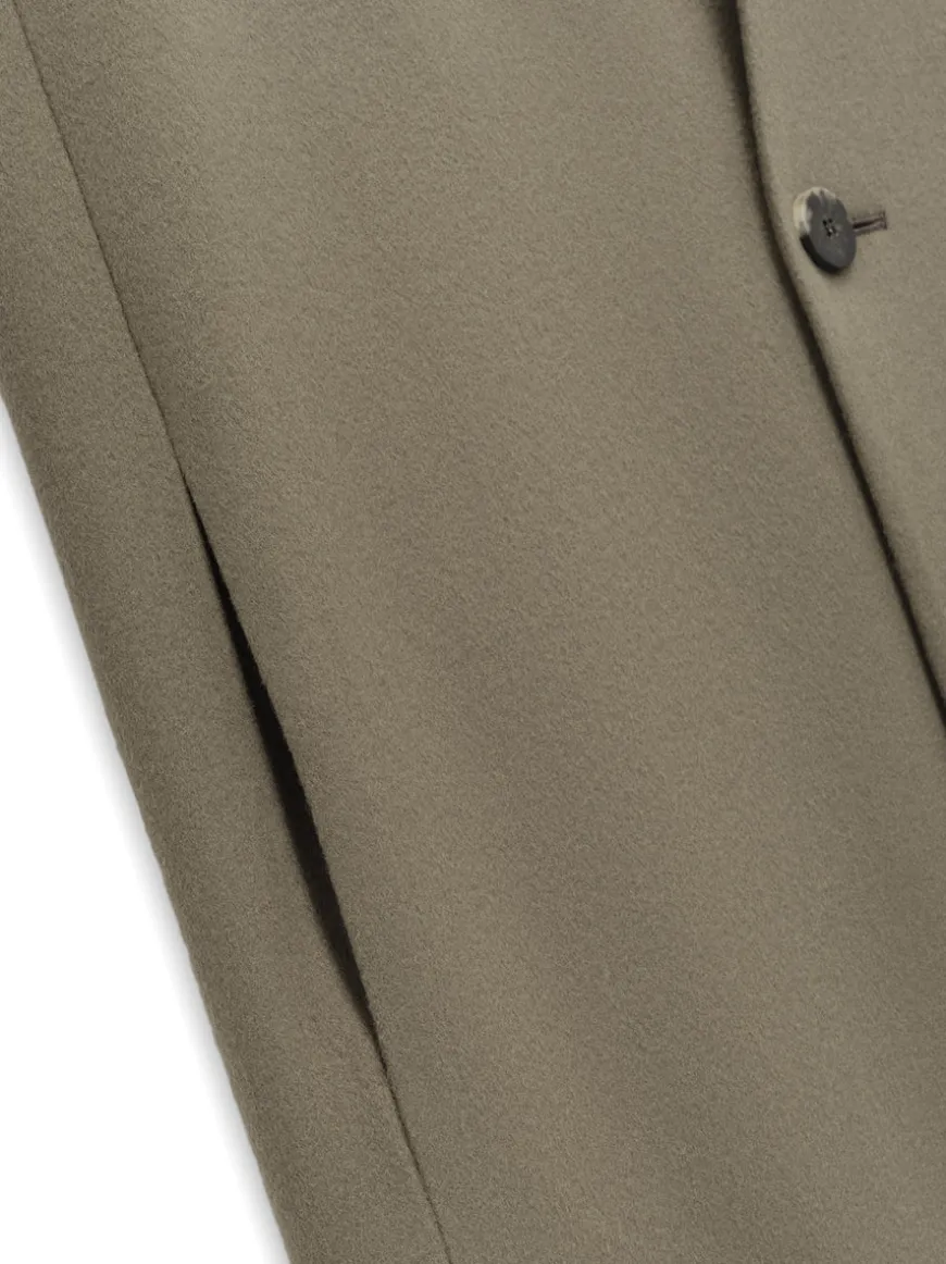 Melton Wool Lapelless Coat