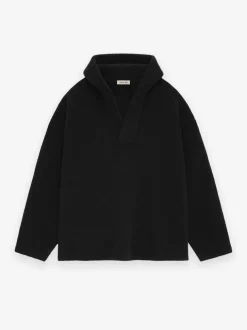 Merino Boucle Polo Hoodie