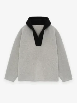 Merino Boucle Polo Hoodie