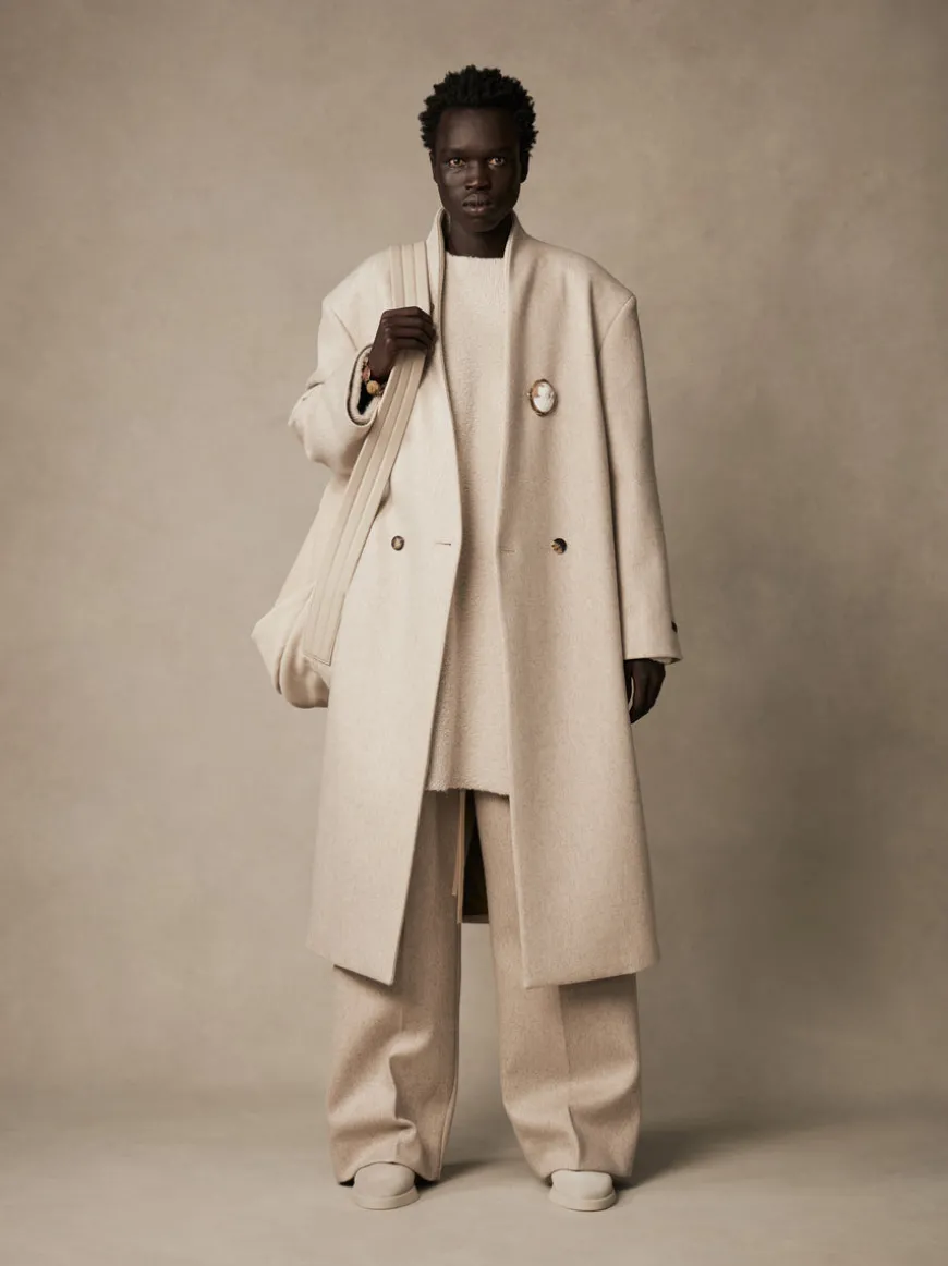 Military Wool Lapelless Coat