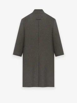 Military Wool Lapelless Coat