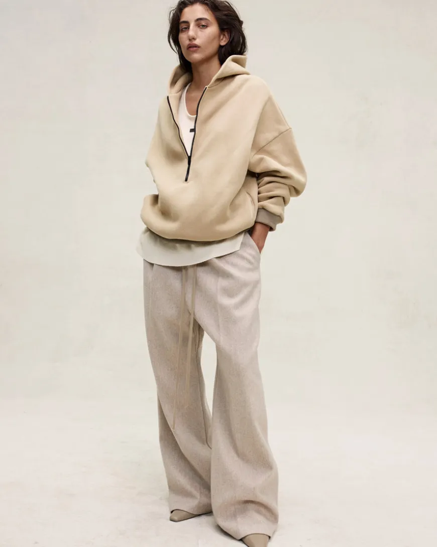 Military Wool Wide Leg Pants