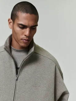 Modern Fleece Track Jacket With Piping