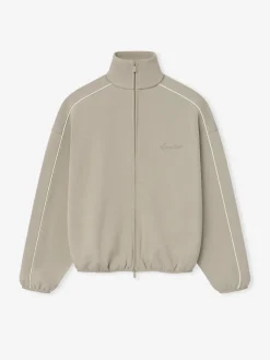 Modern Fleece Track Jacket With Piping