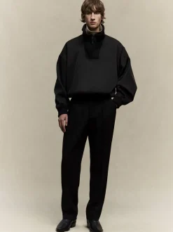 Nylon Wool High Neck Pullover