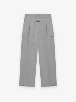 Nylon Wool Wide Leg Cargo Pant