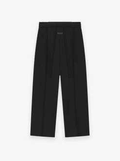 Pintstripe Drawstring Wide Leg Pant