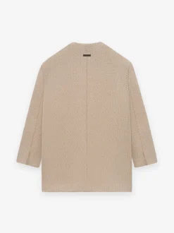 Pique Knit Lapelless Blazer