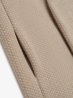 Pique Knit Lapelless Blazer