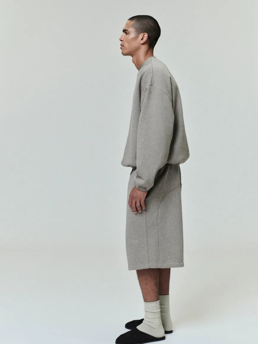Relaxed Fleece Sweatshort With Piping