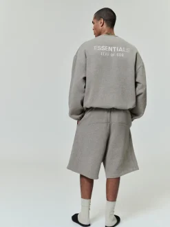 Relaxed Fleece Sweatshort With Piping