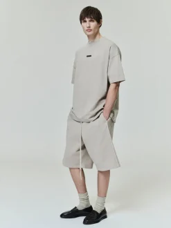 Relaxed Fleece Sweatshort With Piping