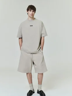 Relaxed Fleece Sweatshort With Piping