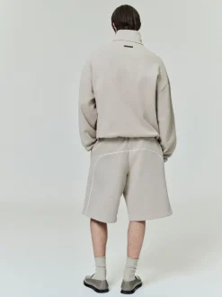 Relaxed Fleece Sweatshort With Piping