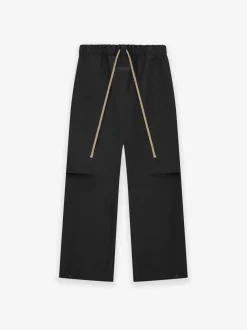 Rubber Knee Pleat Wide Leg Pant