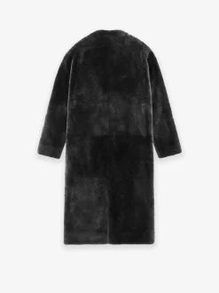 Shearling Lapelless Overcoat