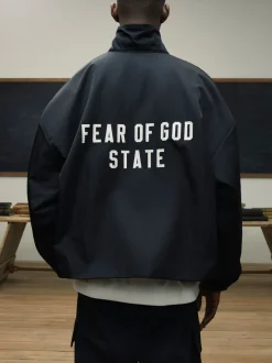 Textured Nylon Coaches Jacket