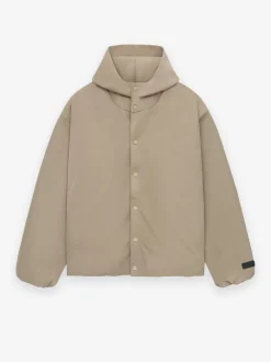 Textured Nylon Hooded Coaches Jacket