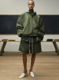Textured Nylon Hooded Coaches Jacket