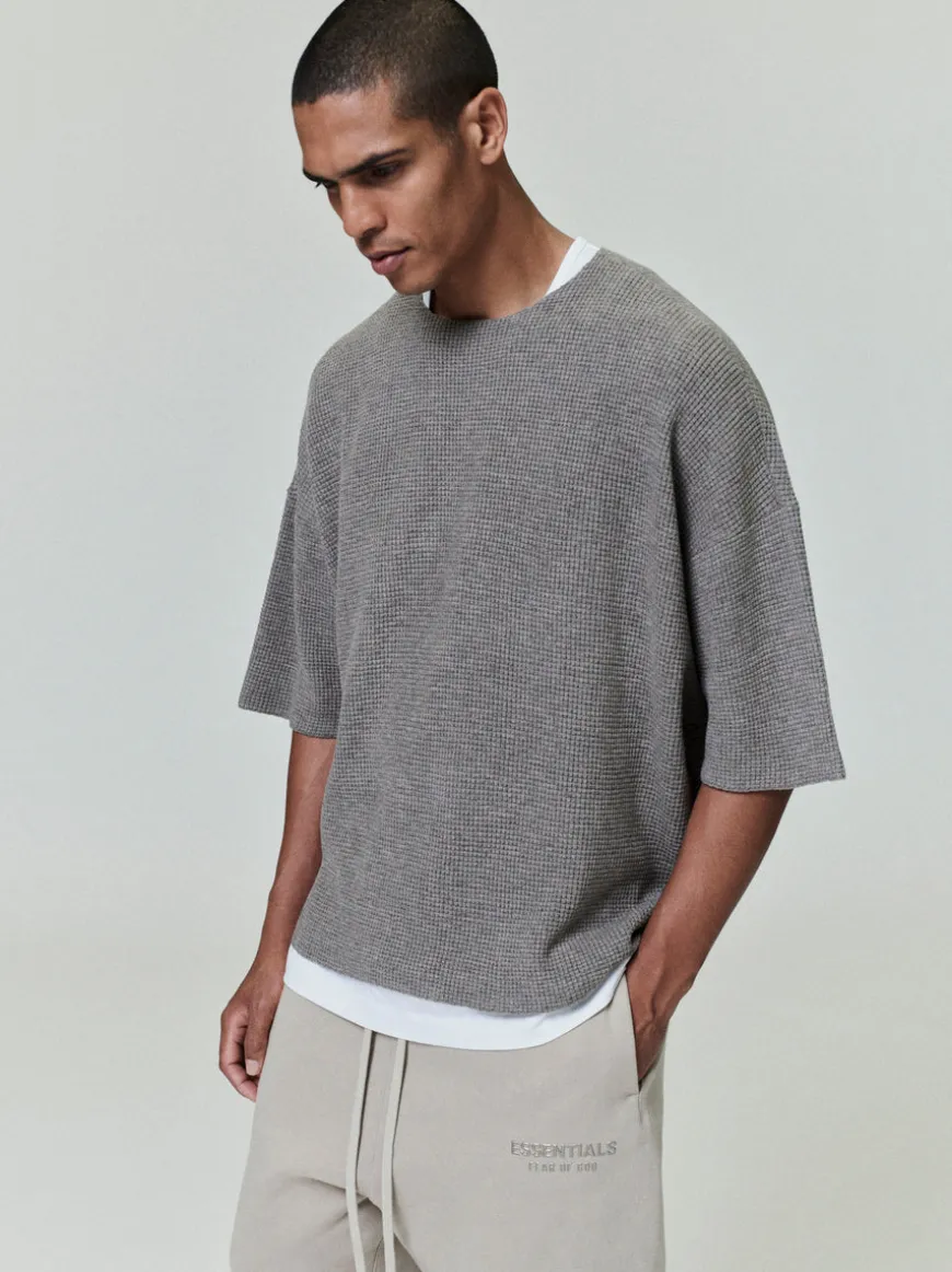 Waffle Short Sleeve Sweater