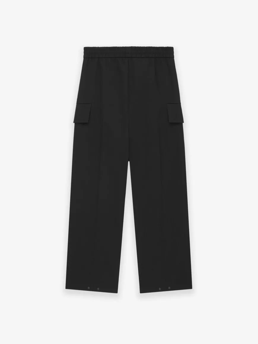 Weighted Twill Wide Leg Cargo Pants