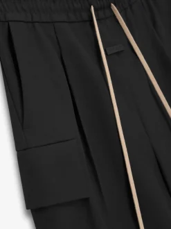 Weighted Twill Wide Leg Cargo Pants