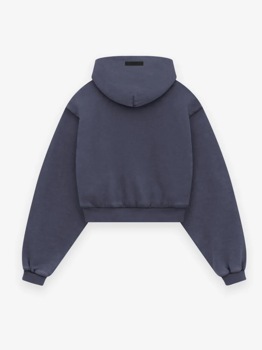 Women's Heavy Fleece Cropped V-Neck Hoodie