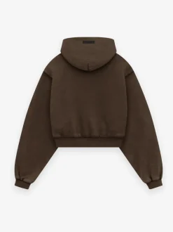Women's Heavy Fleece Cropped V-Neck Hoodie