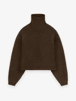 Women's Heavy Waffle Cropped Turtleneck