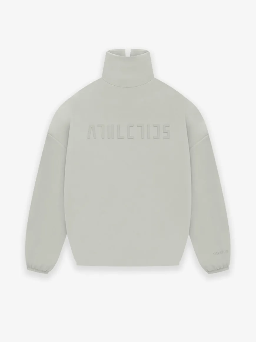 Womens Suede Fleece Mock Neck