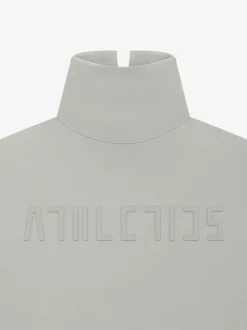 Womens Suede Fleece Mock Neck