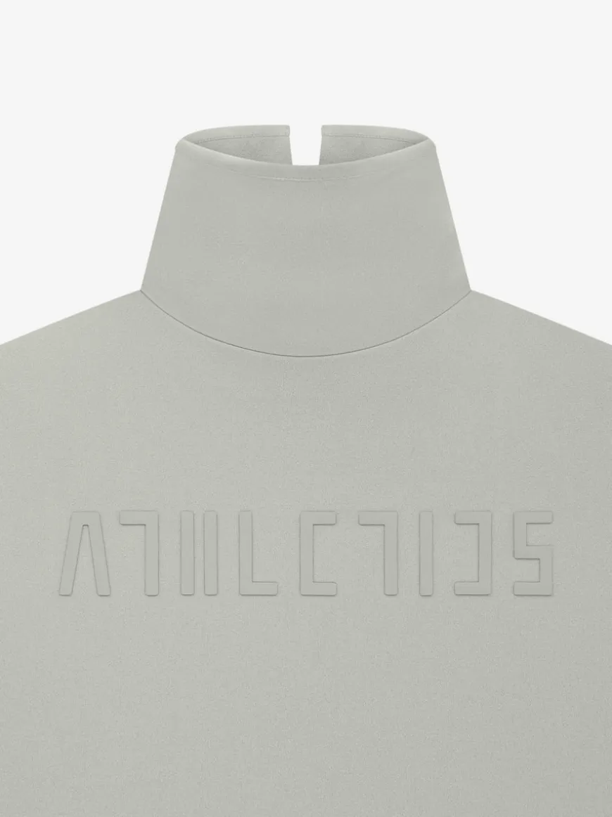 Womens Suede Fleece Mock Neck