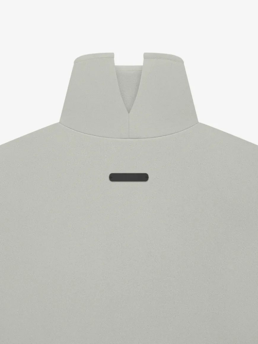 Womens Suede Fleece Mock Neck