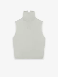 Womens Suede Fleece Mock Neck