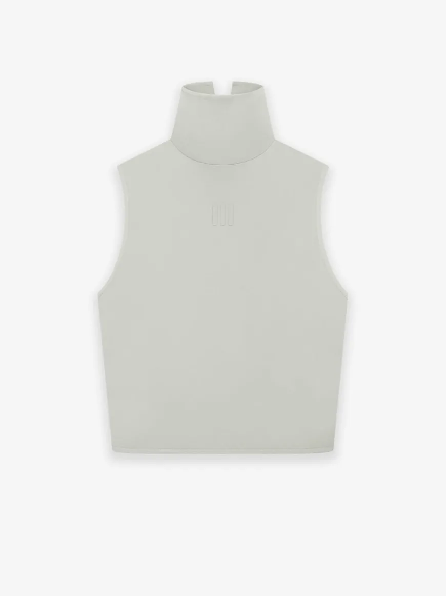 Womens Suede Fleece Mock Neck
